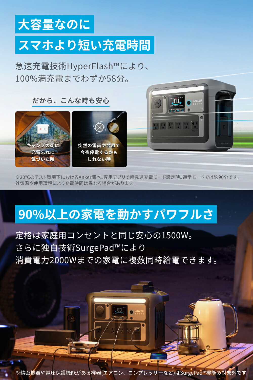 Anker Solix C1000 ポータブル電源1056Wh 蓄電池 ポータブルバッテリー