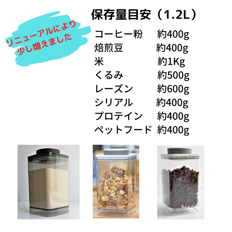 楽天市場 サイズをリニューアルしました Ankomn 密閉容器エバーロック 0 3l 0 6l 1 2l 各1個のセット くるみ ナッツ 米 シリアル コーヒー粉 プロテイン ペットフード等の保存に Ankomnショップ 楽天市場店