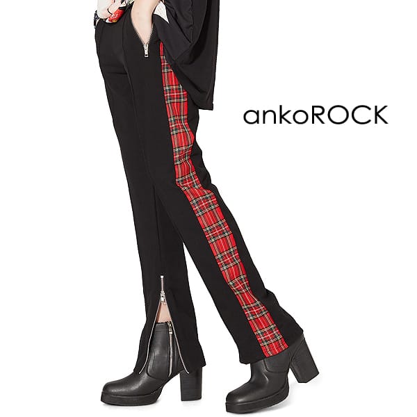 楽天市場 Ankorock アンコロック スキニー メンズ スキニーパンツ レディース ユニセックス 服 ブランド ウエストゴム ロング丈 ドレープ イージーパンツ スリム 細身 黒 ブラック Ankorock
