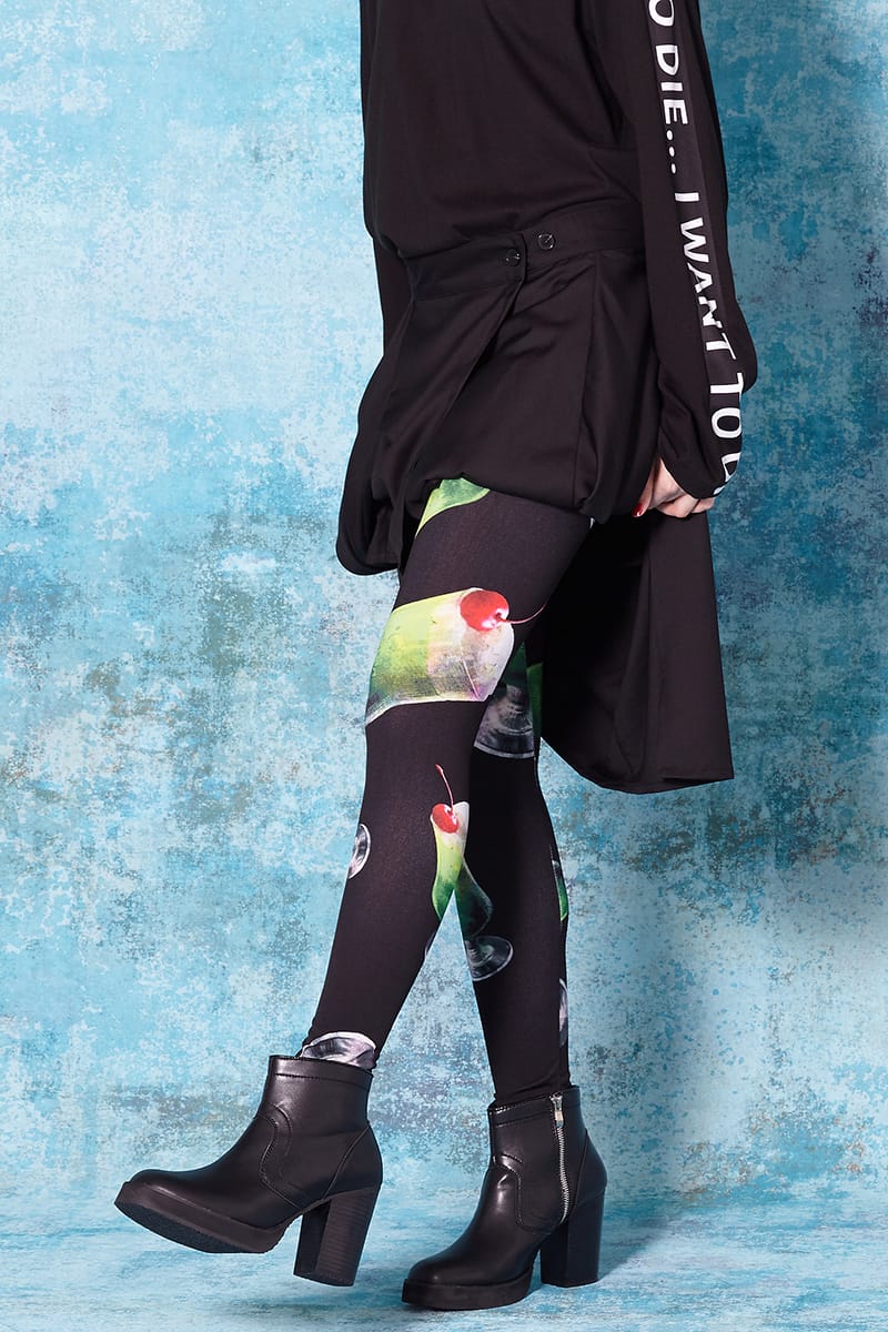 楽天市場 Ankorock アンコロック レギンス レディース メンズ ユニセックス 服 ブランド フルレングス 総柄 プリント おしゃれ 重ね着 レイヤード スポーツ スパッツ 黒 ブラック クリームソーダ Ankorock