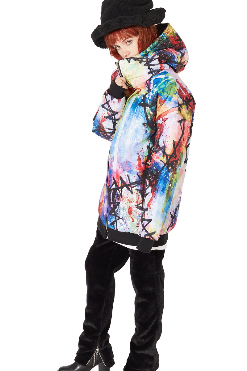 お歳暮 Ankorock アンコロック 中綿 ジャケット ダウン メンズ レディース ユニセックス 服 ブランド 長袖 ロング丈 大きいサイズ ビッグシルエット オーバーサイズ カラフル ゾンビ Ankorock 交換無料 Gmsaz Com