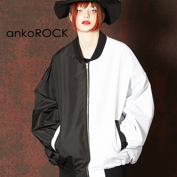 代引き人気 ジャケット メンズ ブルゾン アンコロック Ankorock レディース ブラック ホワイト 白黒 モノトーン パンダ Panda オーバーサイズ ビッグシルエット 大きいサイズ 長袖 サイドライン ブランド 服 ユニセックス Aro6273 Bhavaspa Com