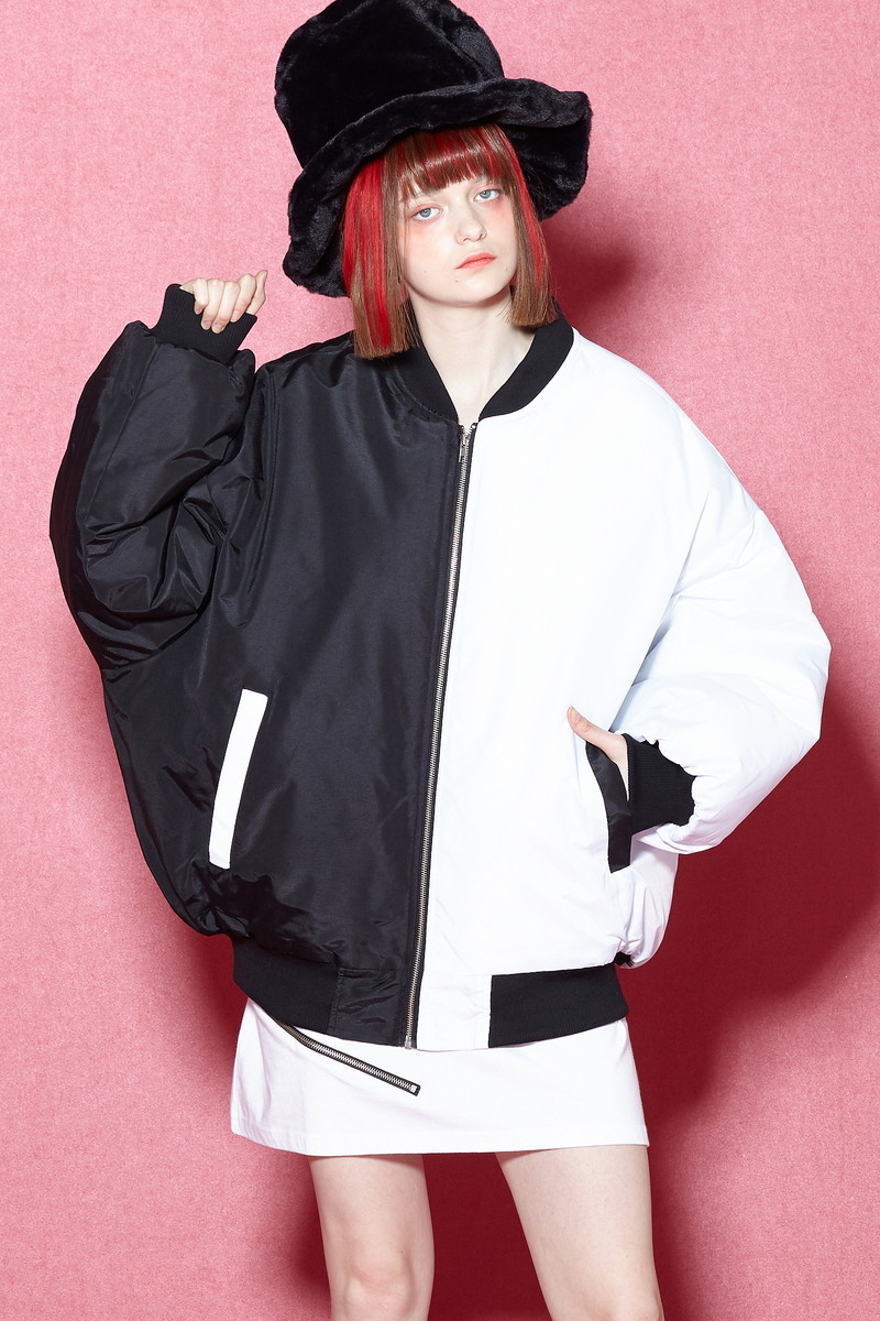 楽天市場 Ankorock アンコロック ブルゾン メンズ 中綿 ジャケット ダウン レディース ユニセックス 服 ブランド 長袖 ロング丈 大きいサイズ ビッグシルエット オーバーサイズ 黒 ブラック パンダ モノトーン 白黒 Ankorock