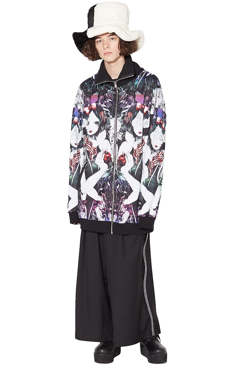 Ankorock アンコロック ジャージ メンズ ボリュームネック レディース ワンピース ユニセックス 服 ブランド 長袖 ハイネック ロング丈 総柄 プリント トラックジャケット 大きいサイズ ビッグシルエット オーバーサイズ 童話 白雪姫 Rennyjourney Com