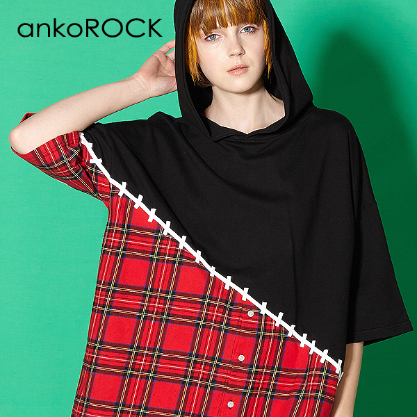 人気絶頂 楽天市場 Ankorock アンコロック ビッグ Tシャツ メンズ カットソー レディース ワンピース ユニセックス 服 ブランド 半袖 大きいサイズ ビッグシルエット 切り替え アシンメトリー 黒 ブラック タータン チェック 柄 Ankorock 激安ブランド Advance Com Ec