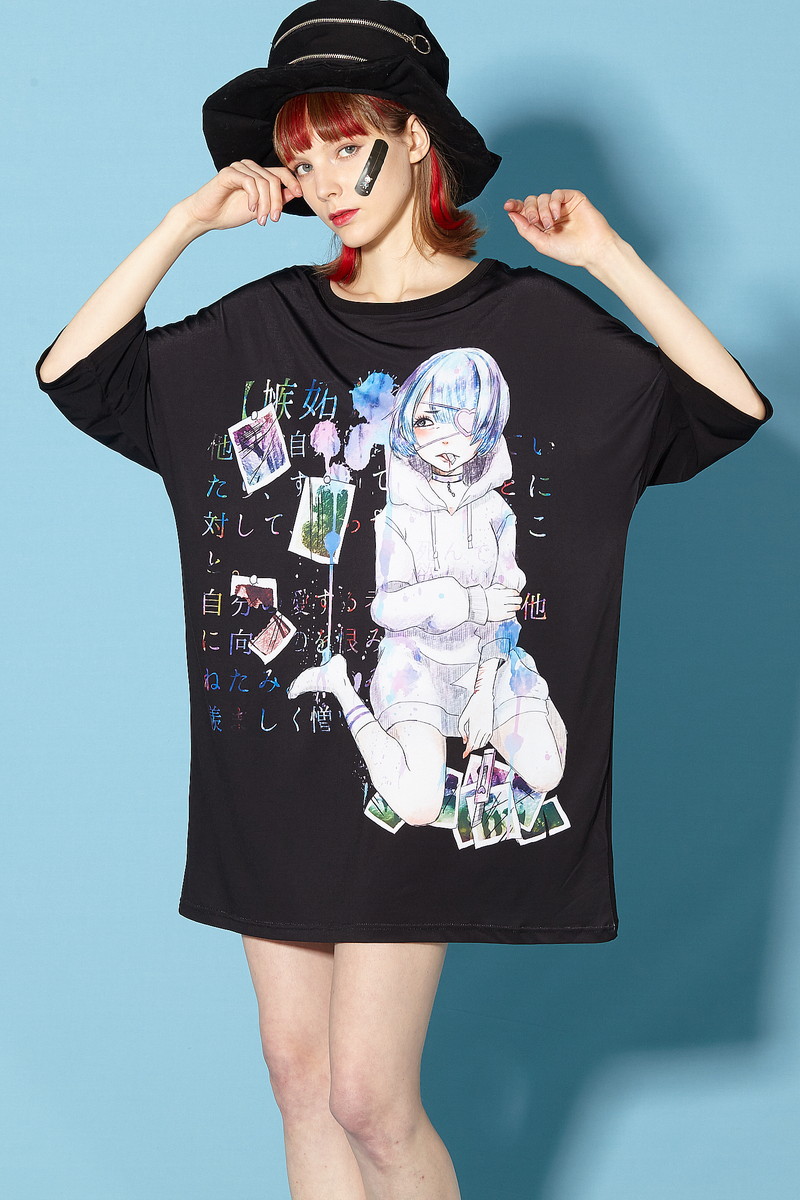 Ankorock 原宿系ファッション 個性的ブランド モード系 宇宙柄 アンコロック Tシャツ カットソー ビッグ 派手系 Tシャツ ビッグ 派手 総柄 派手ブランド メンズ アンコロック メンズ カットソー レディース ワンピース 派手な服 ユニセックス カットソー ブランド