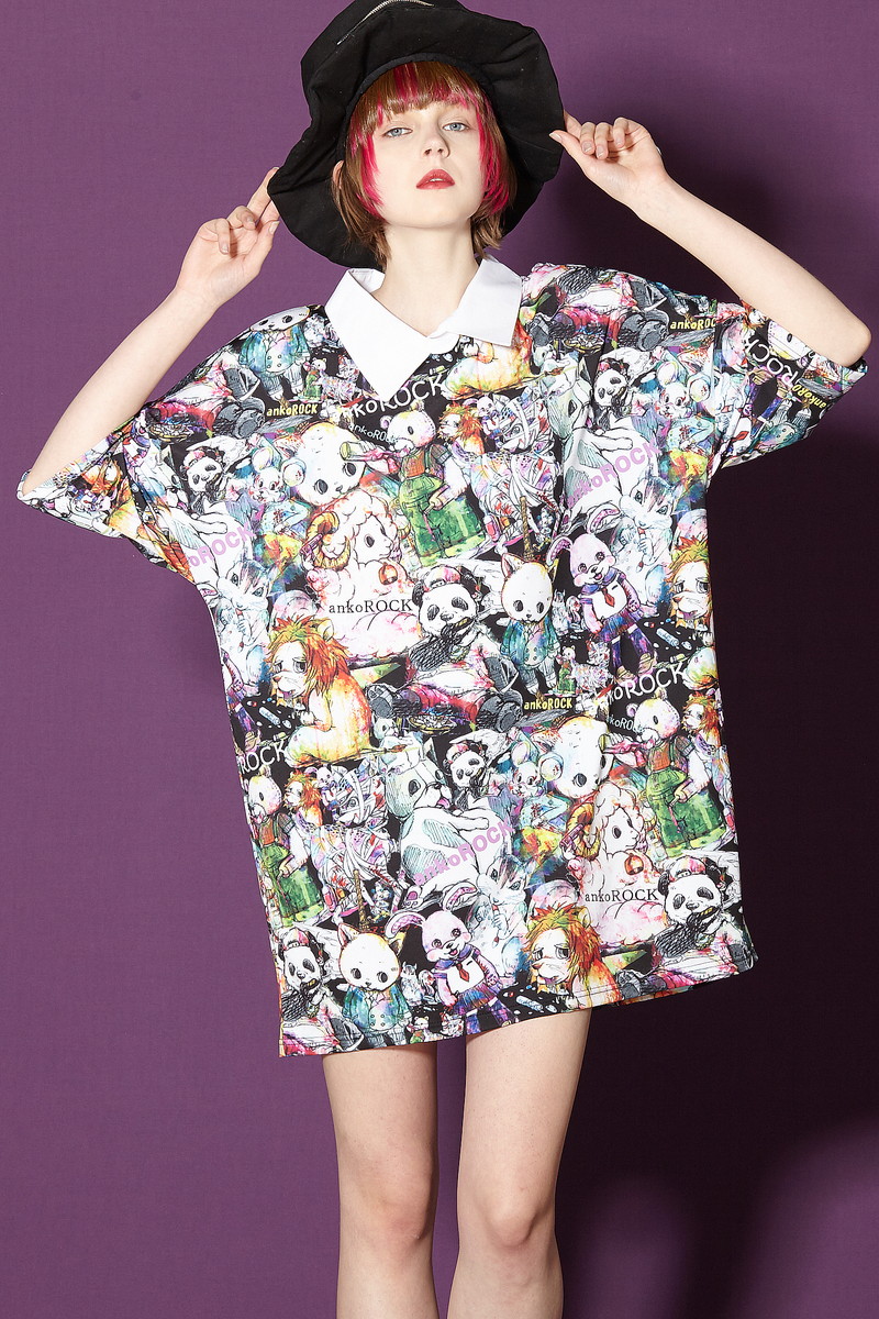 パンツ 猫 ankoROCK レディース ショートパンツ うさぎ ハーフパンツ カラフル メンズ アンコロック 服 ビッグシルエット ブランド パンダ ユニセックス 柄 ボトムス