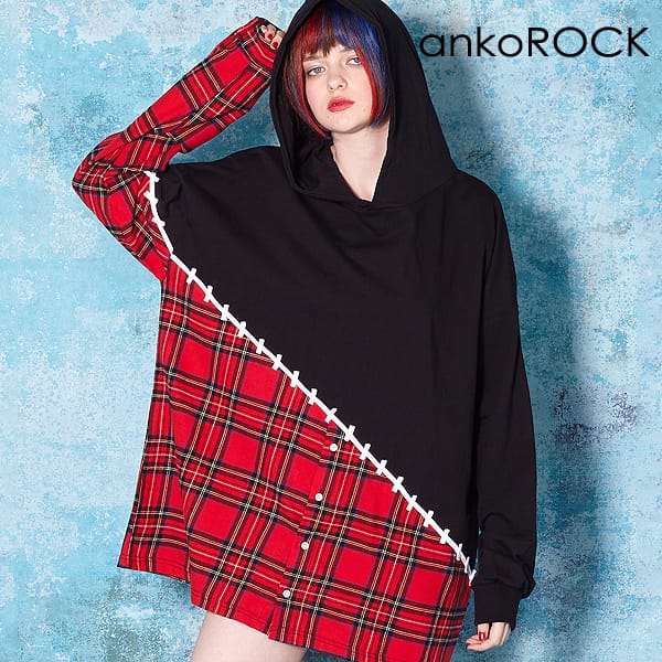 楽天最安値に挑戦 原宿系 ファッション 派手 個性的 衣装 Ankorock アンコロック パーカー メンズ プルオーバー レディース ユニセックス 服 ブランド 長袖 ロング丈 プルパーカー チェック柄 切替 切り替え スウェット スエット 大きいサイズ ビッグシルエット 楽天最安値に挑戦 原宿系 ファッション 派手 個性的 衣装 Ankorock アンコロック パーカー メンズ プルオーバー レディース ユニセックス 服 ブランド 長袖 ロング丈 プルパーカー チェック柄 切替 切り替え スウェット スエット 大きいサイズ ビッグシルエット