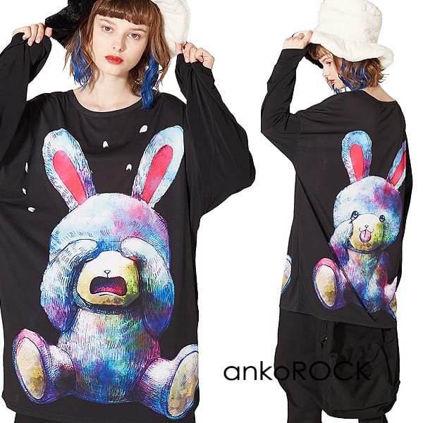 格安人気 メンズ Tシャツ アンコロック Ankorock カットソー 動物 ブラック 黒 オーバーサイズ ビッグシルエット 大きいサイズ かわいい ウサギ うさぎ プリントtシャツ ロング丈 クルーネック ロンt 長袖 ブランド 服 ユニセックス レディース ビッグtシャツ ワンピース 格安人気 メンズ Tシャツ アンコロック Ankorock カットソー 動物 ブラック 黒 オーバーサイズ ビッグシルエット 大きいサイズ かわいい ウサギ うさぎ プリントtシャツ ロング丈 クルーネック ロンt 長袖 ブランド 服 ユニセックス レディース ビッグtシャツ ワンピース