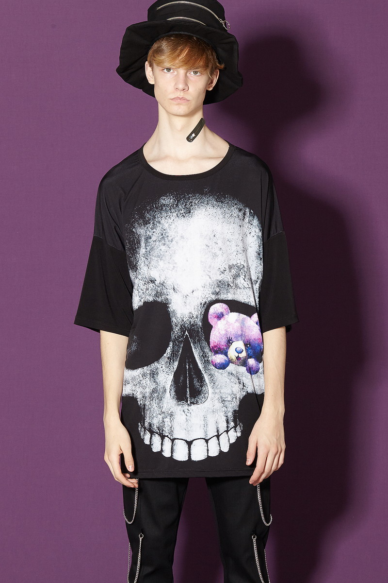 肌触りがいい Ankorock アンコロック ビッグ Tシャツ メンズ カットソー レディース ワンピース ユニセックス 服 ブランド 半袖 大きいサイズ ビッグシルエット 黒 ブラック プリント テディベア クマ 骨 ガイコツ 安い Www Estelarcr Com