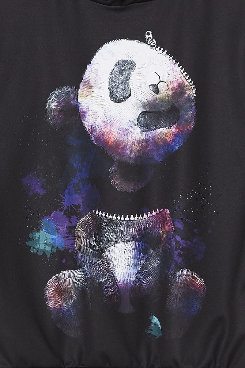 大流行中 Ankorock アンコロック パーカー メンズ プルオーバー レディース ユニセックス 服 ブランド 長袖 厚手 プリント アニマル柄 動物柄 パンダ ぱんだ ビッグシルエット オーバーサイズ 大きいサイズ ロング丈 ブラック 黒 Zipperz ジッパーズ Ankorock 保障