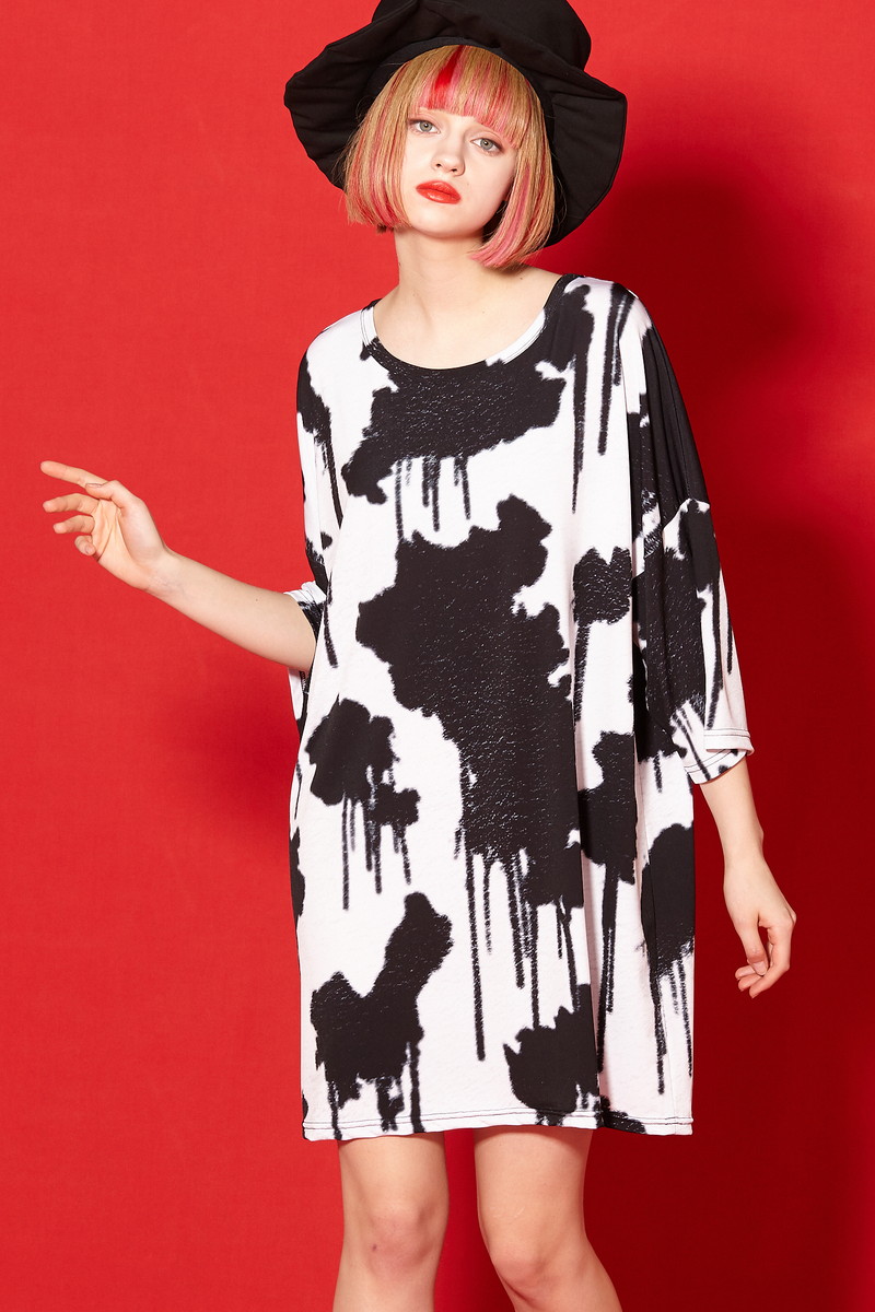 即日出荷 Ankorock アンコロック Tシャツ メンズ ビッグtシャツ レディース ユニセックス 服 ブランド プリントtシャツ アニマル柄 半袖 クルーネック ロング丈 大きいサイズ ビッグシルエット オーバーサイズ カットソー ワンピース モノクロ 白黒 上質で快適 Inquiport Net