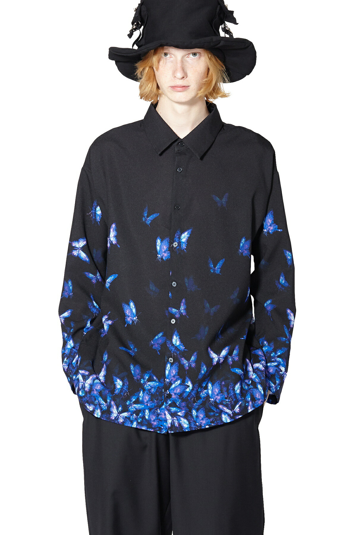 原宿系 ファッション 派手 メンズ 個性的 衣装 Ankorock アンコロック トップス トップス ロングスリーブ レディース シャツ バラバラ蝶々 メンズ レディース ユニセックス 服 ブランド カジュアルシャツ Psychologue Cannes Angelot Fr