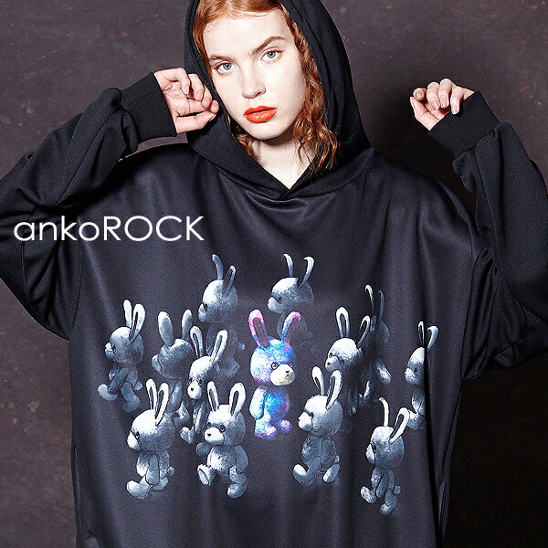 ロングスリーブ アンコロック ユニセックス 服 ブランド Ankorock メンズ Ankorock 原宿系 トップス マイノリティウサギ トップス Ankorock 衣装 派手 個性的 服 レディース パーカー ファッション