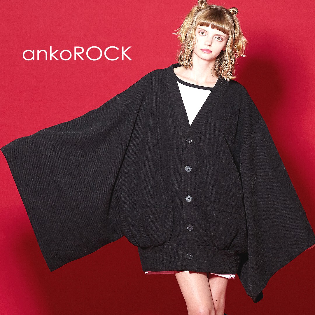 ankoROCK アンコロック メンズ レディース ユニセックス 服 ブランド トップス ロングスリーブ カーディガン 無地 大きいサイズ