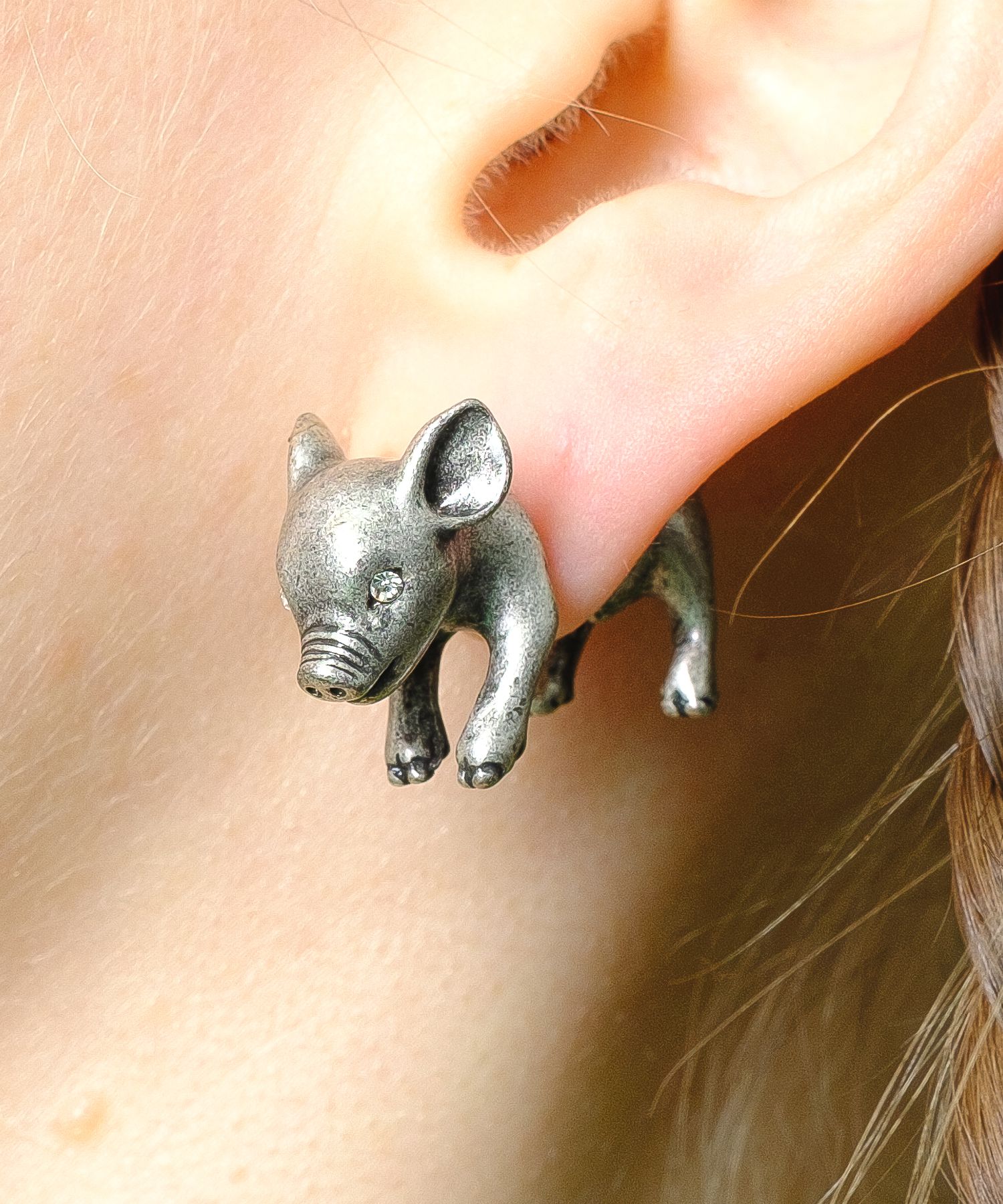 楽天市場】銀の豚 ブタピアス 片方販売 シルバー925 (ぶた、pig