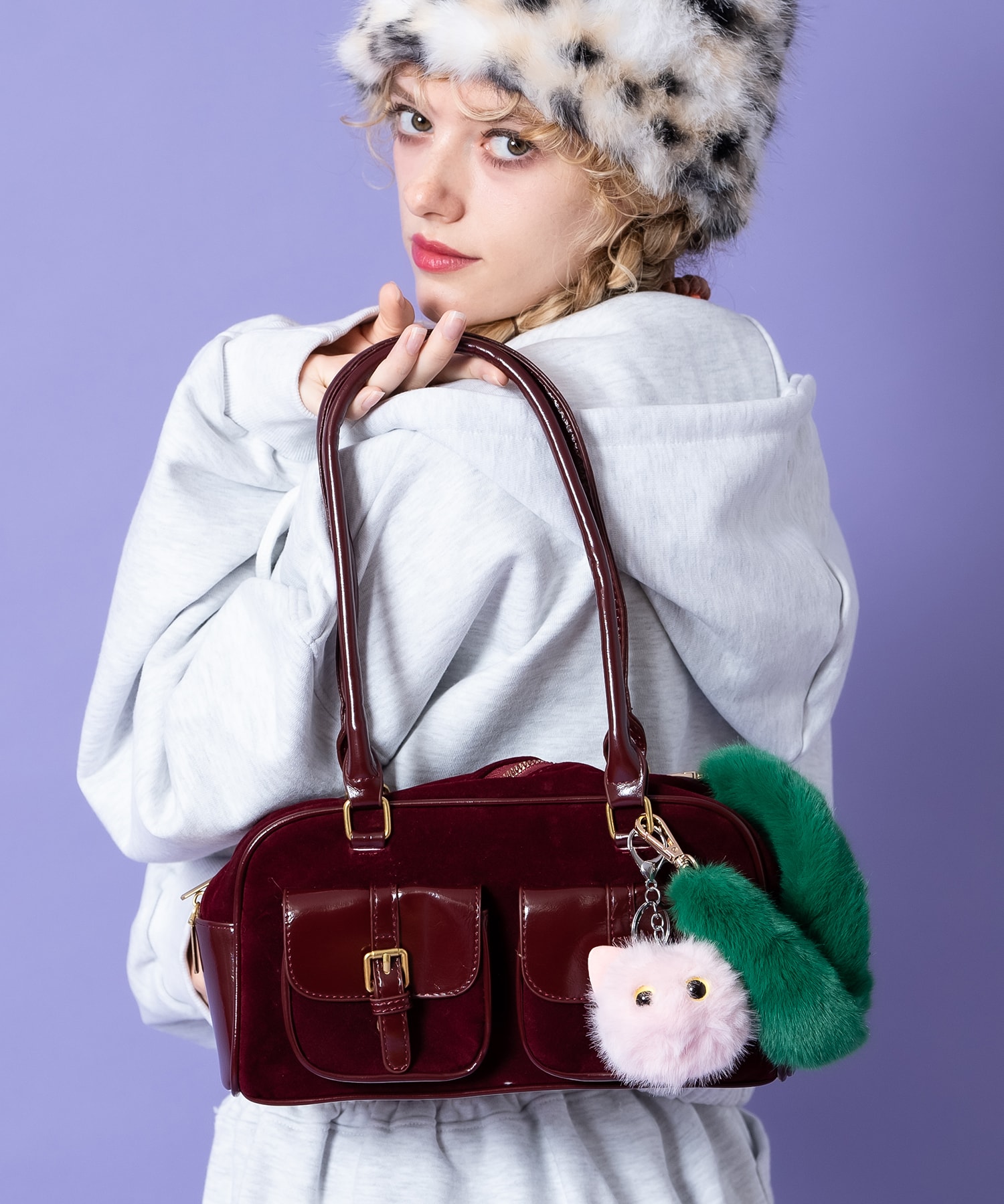 an meets zakka ベルベットロングハンドルミニボストンバッグ / ユニセックス レディース メンズ バック ハンドバッグ 鞄 カバン