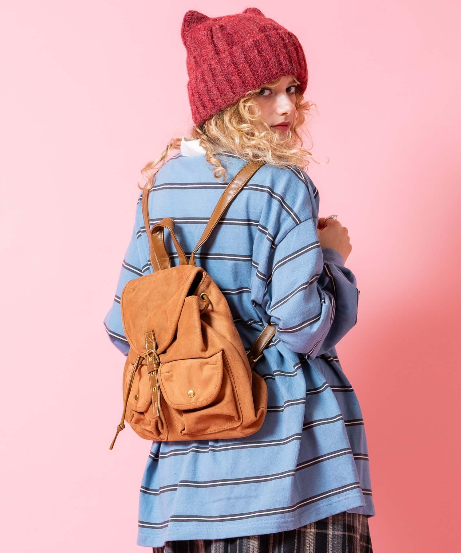 an meets zakka レトロフラップスウェードリュックサック / ユニセックス レディース メンズ 合成皮革 バッグ バック 鞄 カバン スエード
