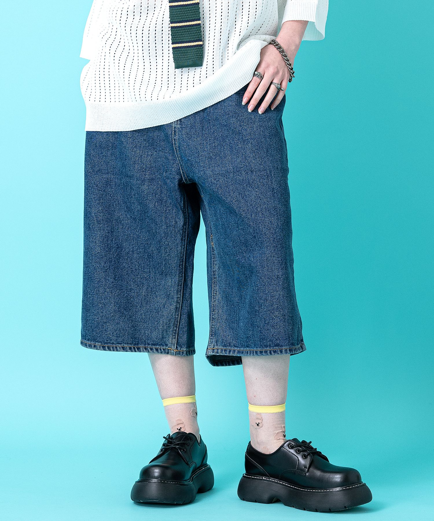 a.p.o.v. デニムワイドハーフパンツ 10,493円