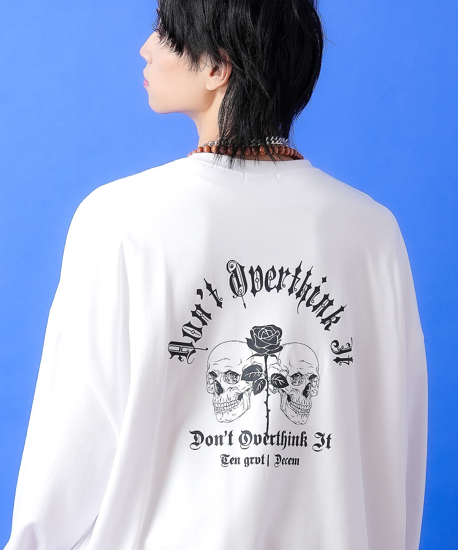 a.p.o.v. デザインプリントオーバーサイズカットソー / ロングティーシャツ 長袖 ロンT メンズ レディース ユニ一発やる ビッグ影ぼうし