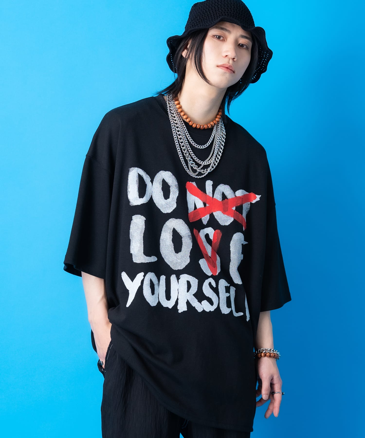a.p.o.v. メッセージペイントプリントオーバーサイズTシャツ / 半袖 カットソー メンズ レディース ユニセックス ビッグシルエット