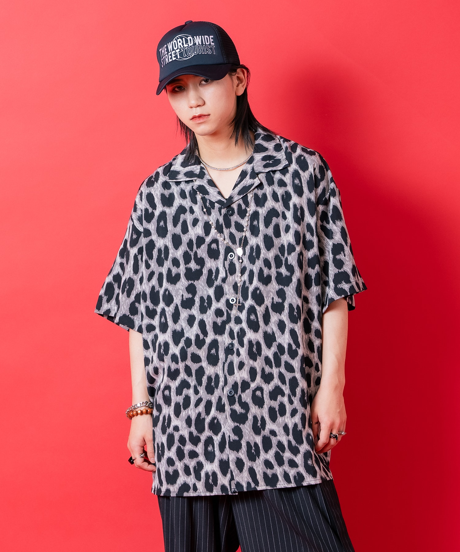 楽天市場】CREAM ASODAクリームソーダ◇CS 別珍ヒョウ柄シャツ◇◇BLUE