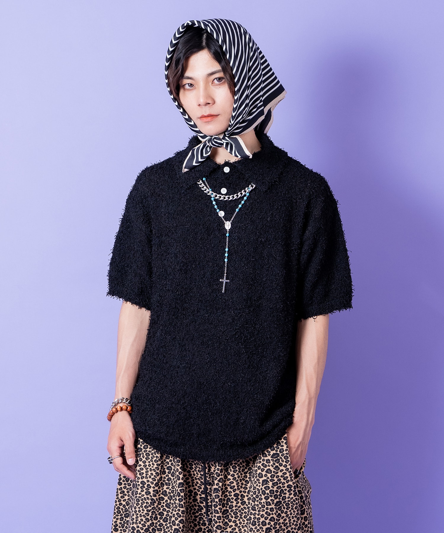 a.p.o.v. シャギーパイルポロシャツ / 半袖 メンズ レディース ユニセックス ルーズシルエット カラー 無地 8,243円