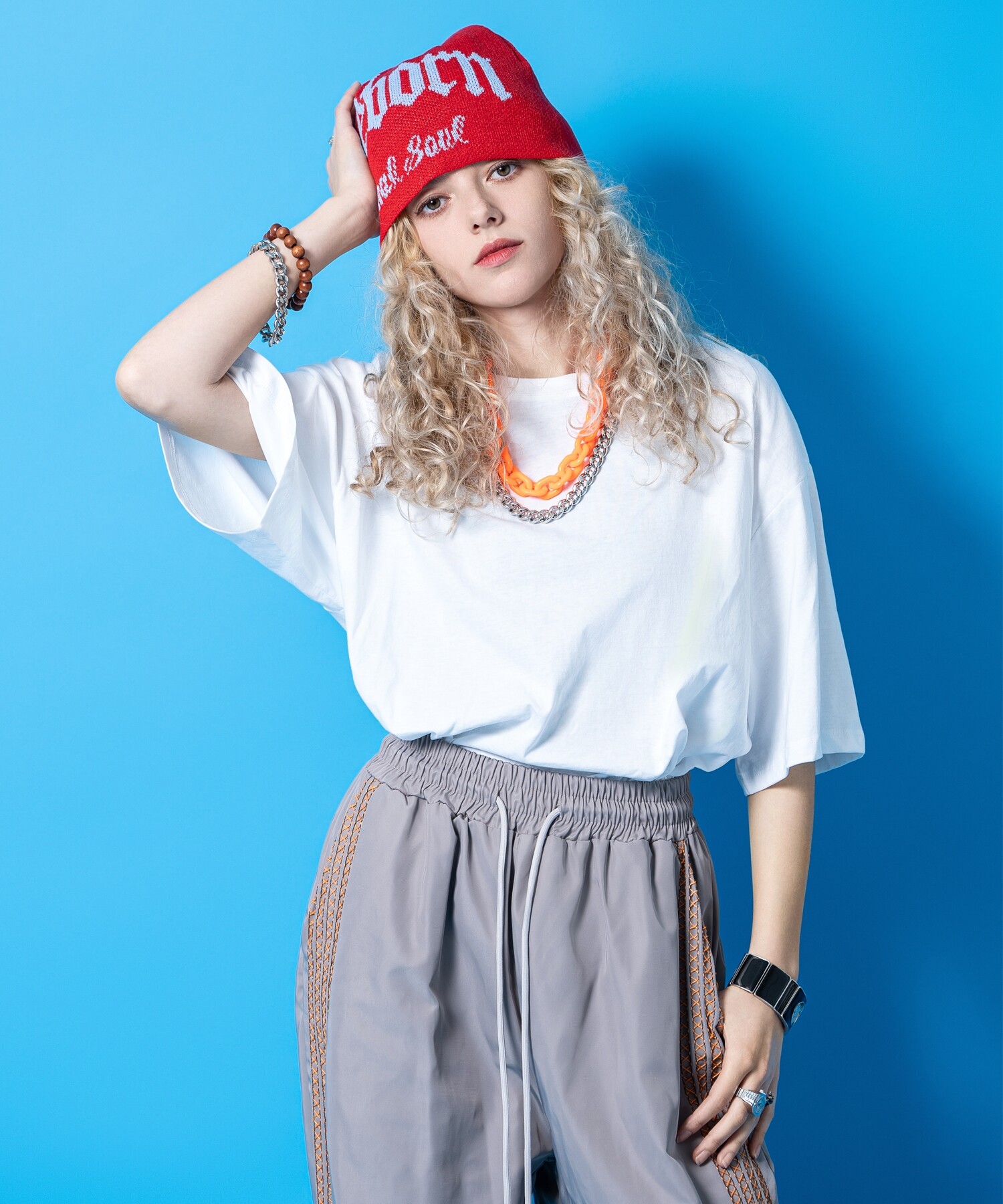 短丈バランスオーバーサイズTシャツ / ユニセックス 半袖 カットソー 無地 ビッグシルエット｜ankoROCK