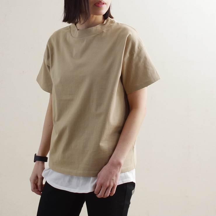 楽天市場 Sale セール Tシャツ 半袖 レディース ファッション 春 夏 30代 代 40代 ハイネック シンプル カジュアル 無地 綿100 モックネック アンルル