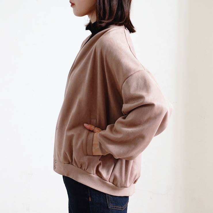 楽天市場 スタジャン レディース ファッション 体型カバー 40代 30代 秋 アウター ジャケット ブルゾン カジュアル スエード ゆったり プチプラ A 福袋対象 アンルル