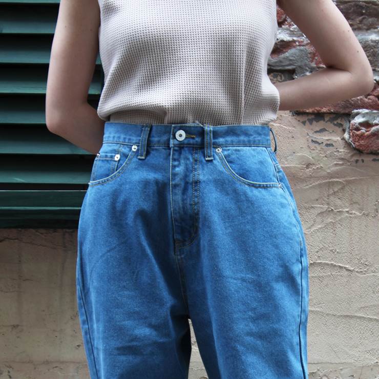 楽天市場 レディース ファッション 大きいサイズ 40代 30代 秋 冬 デニム パンツ ワイドパンツ ビッグシルエット ハイウエスト ゆったり カジュアル プチプラ アンルル