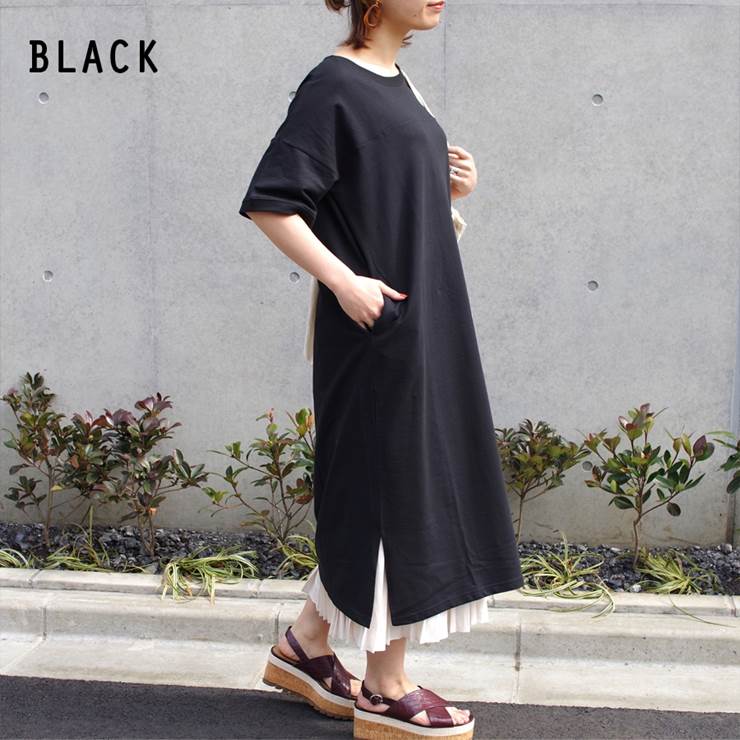 楽天市場 Sale セール ワンピース 半袖 春 レディース ファッション ゆったり 体型カバー 30代 40代 ロングワンピ Tワンピ カジュアル プチプラ ポケット付き アンルル Anlulu アンルル