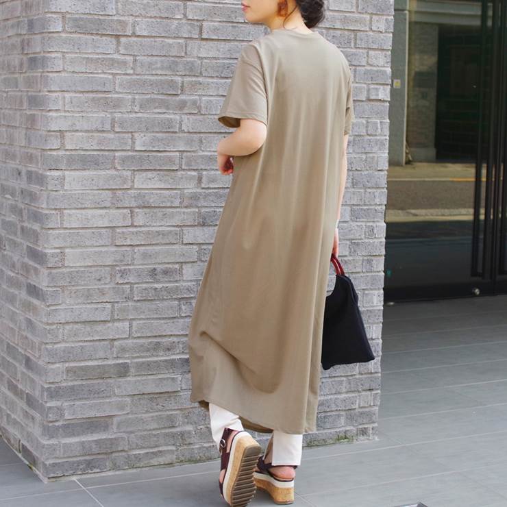 楽天市場 ワンピース レディース 半袖 春 夏 ファッション Tシャツワンピ ロングワンピ 30代 40代 ゆったり 大きめサイズ 体型カバー カジュアル ナチュラル ひんやり レーヨン プチプラ アンルル