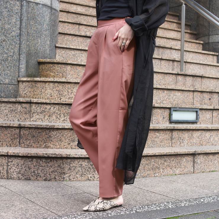 楽天市場 テーパードパンツ レディース ファッション ゆったり 体型カバー 30代 40代 スラックス 春 ボトム ウエストゴム 楽パンツ アンルル Anlulu プチプラ アンルル