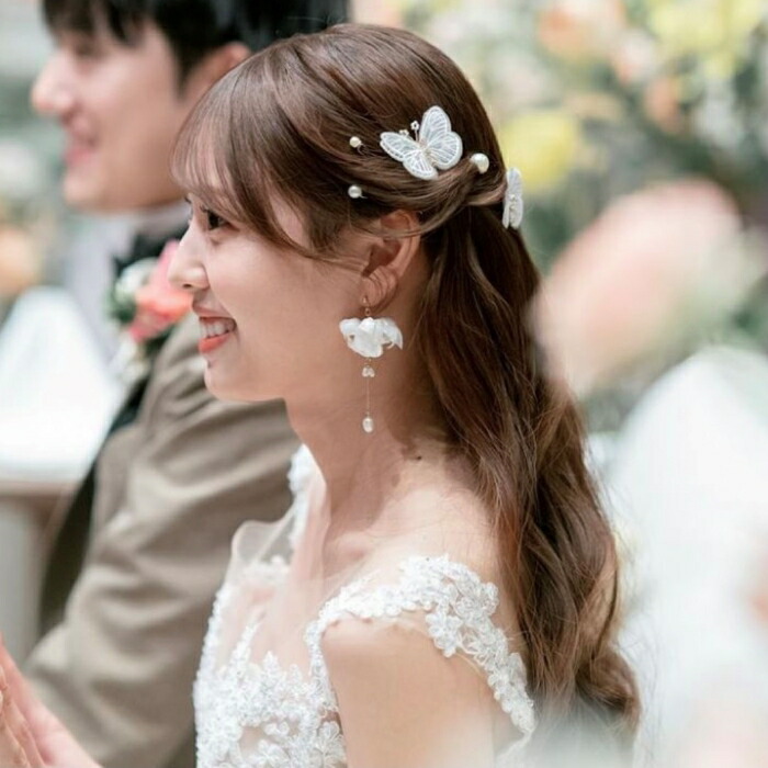 楽天市場】ウェディング ヘッドドレス【ケース付き】【バタフライ 6P