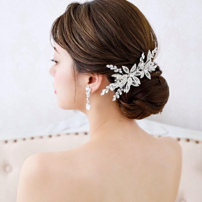 【ランキング 第1位 】【ビジューフラワーの華やかな輝き】ヘッドドレス ビジュー　花嫁 　結婚式 ヘアアクセサリー ヘアアクセサリー ウェディング 結婚式 二次会 ヘッドドレス 小枝 ウエディングヘッドドレス 花｜ANNAN WEDDING