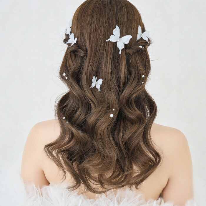 【ふんわり軽やかな蝶々モチーフヘッドパーツ】 ウェディング ヘッドドレス 蝶 蝶々パーツ　小枝アクセサリー 小枝 ヘッドコサージュ ビジュー ブライダル 花嫁 結婚式 ブライダルアクセサリー ウエディングアクセサリー　 パーティー 着物 和装 髪飾り