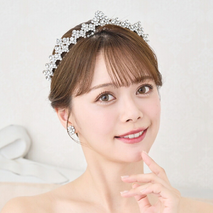 【輝シンプル＆エレガント】【大人カチューシャ】ティアラ ウエデイング パールティアラ ジルコニア　結婚式 ウエディングパール 海外挙式 パーティー ブライダル tiara　ティアラ　　ウエディングティアラ｜ANNAN WEDDING