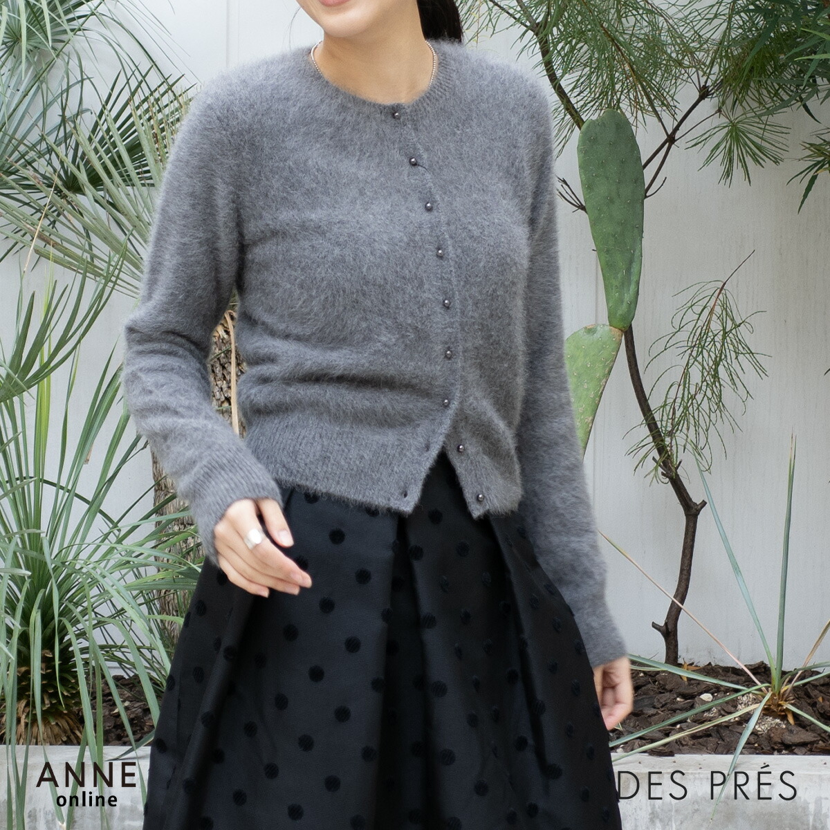 【★尖んがり20倍客体★】 DESPRES デプレ 稲荷 カシミール 労働者の一団素っ首 ジレー │ レディース 編み物 ジレー TOMORROWLAND トゥモローランド チクチクしない 名取り草 薄墨色