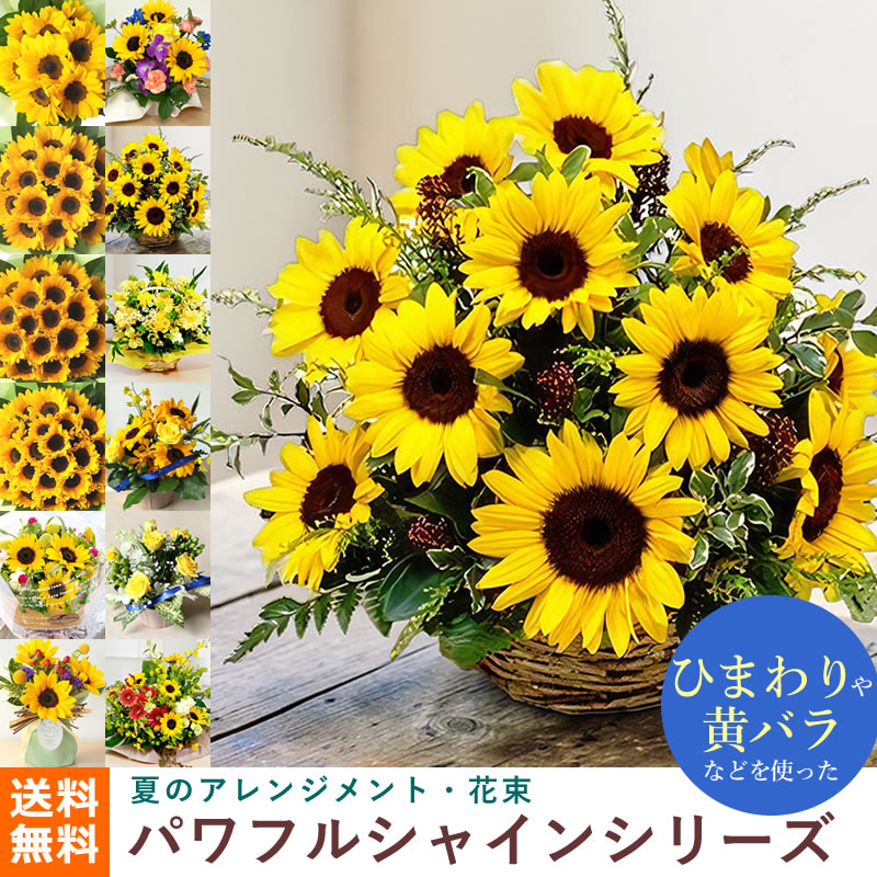 【翌日配達】ひまわり 黄バラ 夏のパワフルシャインシリーズ アレンジ アレンジメント 夏 花 フラワー ギフト ヒマワリ 向日葵 ひまわり 贈り物 ひまわり 花 花束 ブーケ 父の日 お中元 お誕生日 誕生日 お祝い ペット｜いつもアンのお花屋さん