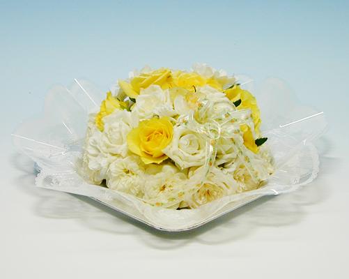 【お誕生日】フラワーケーキ ホワイトイエロー バラ バレンタイン ホワイトデー 入学 入社 入園 就職 進級 昇進 転勤