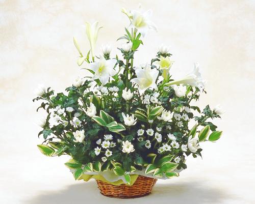 【お供え 花】上品なユリと菊 お彼岸 初彼岸 送料無料 アレンジ お供え花 お悔やみ