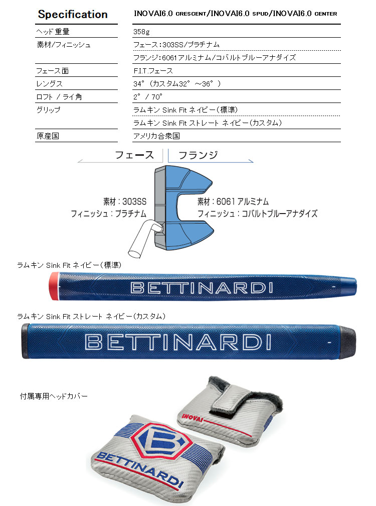 最安値挑戦 イノベイ Inovai6 0 ベティナルディ シリーズ Inovai6 0 モデル Golf Bettinardi ゴルフ パター Golf 6 0 日本正規品 アネックススポーツ 全品送料無料 一部地域 商品除く Series