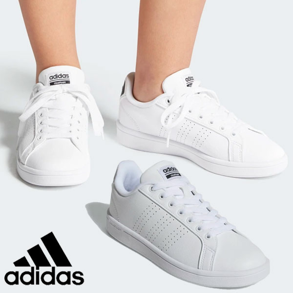 adidas Cloudfoam Advantage Clean White White-Black (Women's
