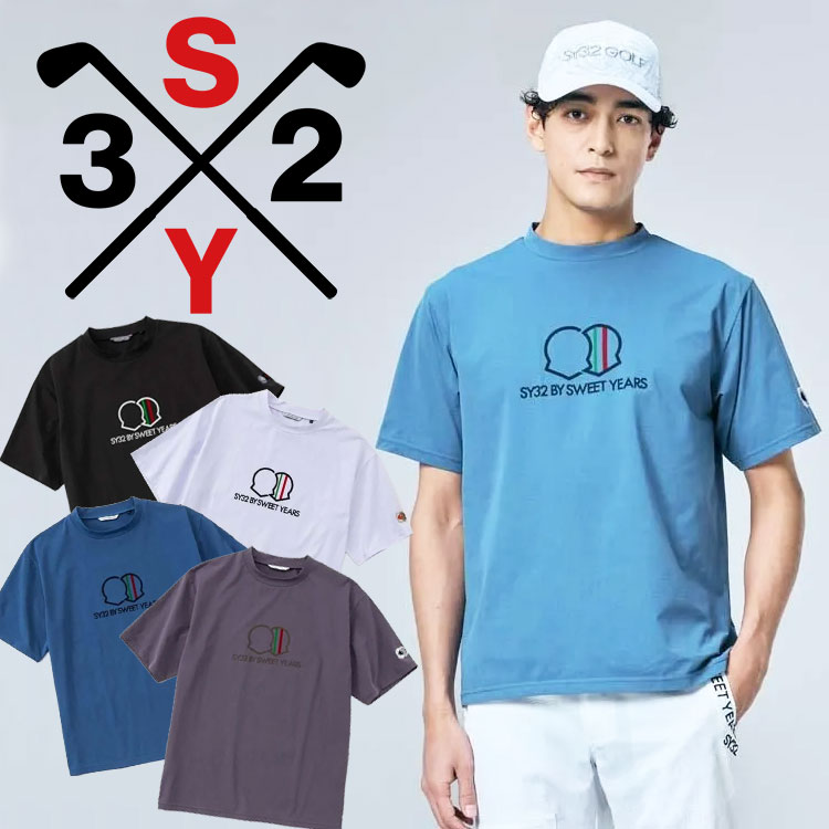 【百貨店SALEMAX3,500円OFFクーポン券ふり出し中!!法的有効性継続期間：6/4(木)20:00～6/11(木)01:59迄】SY32 ゴルフ EMBLEM モックネックシャツ メンズ 2026春夏 SYG-26S1-38