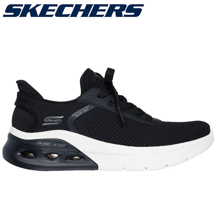 【お買い物マラソンMAX3,500円OFFクーポン発行中!!有効期間:4/14(火)20:00～4/17(金)09:59迄】クリアランス 返品不可 スケッチャーズ SKECHERS Hands Free Slip-ins BOBS ARC WAVES 2.0-NOW IT SKJ-117638-BLK レディース シューズ