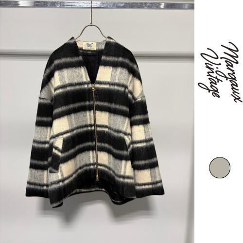 【予約】MARGAUX VINTAGE マルゴーヴィンテージ 2026 AW シャギージップコート（CHECK） MGCO-26129-A【2026年10月下旬より順次発送】｜annico