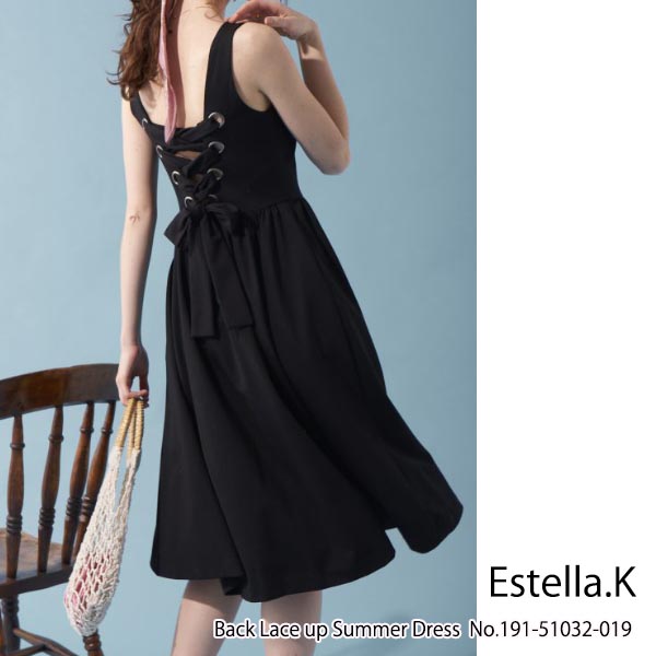 品質満点! Estella.K バック ワンピース パッド付き ドレス サマー ...