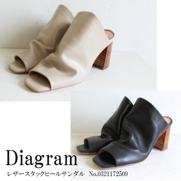 Continental 21ss 送料無料 インスタ Daigram レザースタックヒールサンダル ダイアグラム グレースコンチネンタル Grace インスタ靴 Continental 21ss 送料無料 インスタ ｂｏｕｔｉｑｕｅ 21ss レザースタックヒール サンダル Annie Daigram