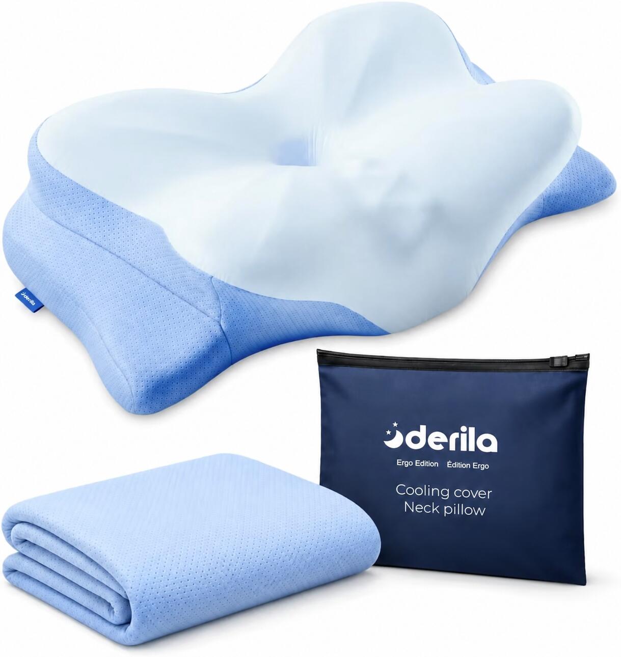 楽天市場】Derila Ergo 頚椎ネックピロー 睡眠用枕 輪郭形状記憶